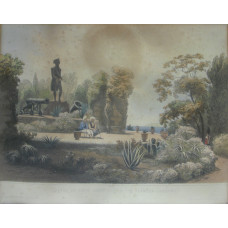 'Statue of  Lord Heathfield in the Alameda Gardens', Statue by cannon with figures, by T.C. Dibdin [1810-1893].