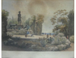 'Statue of  Lord Heathfield in the Alameda Gardens', Statue by cannon with figures, by T.C. Dibdin [1810-1893].