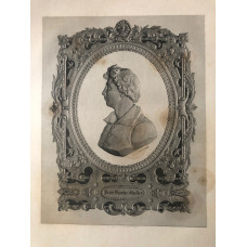 Engraved Portrait of Shelley, Head and Shoulders, in profile, to l, in oval, by I. Wyon.