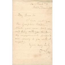 AUTOGRAPH LETTER Signed, to T. Phillips, 1p, 14 Buckingham St, Strand, Thursday, n.y.