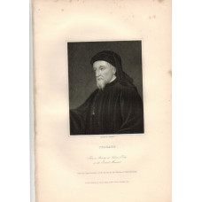 Engraved Portrait of Chaucer. Half Length, by J. Thomson.