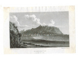 Scarborough Castle and Bay after W. Westall by E. Finden,