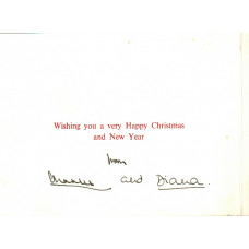 CHRISTMAS CARD, SIGNED "Charles" and "Diana".