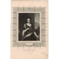 Engraved Portrait of Queen Anne, Three Quarter Length, after Kneller by J. Cochran.