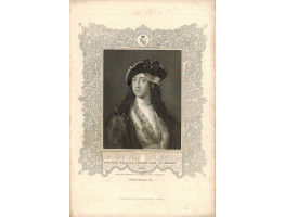Engraved Portrait of Horatio Walpole, Head and Shoulders, in hat with mask under it, after Rosalba by J. Cochran.