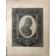 Engraved Portrait of  Scott, Head and Shoulders, in profile, to right, in oval within ornamental surround, after a bust by Chantrey, by H. Weekes.