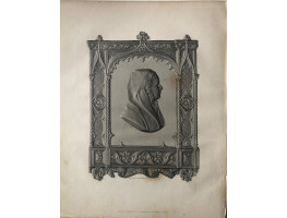 Engraved Portrait of Mitford, Head and Shoulders, in profile, to right, in oval with ornamental border, by E.W. Wyon,