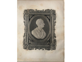 Engraved Portrait of  Campbell, Head and Shoulders, in profile, to right, in oval within ornamental surround, after a bust by Baily by E.W. Wyon Weekes.