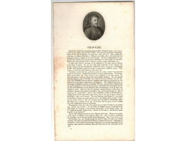 Engraved Portrait of Chaucer. Head and Shoulders, oval, by William Holl the elder [1771-1838].
