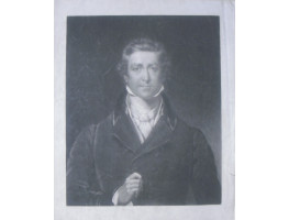 Engraved Portrait of Sir Robert Peel, Half Length, full face, by William James Ward, after John Wood [1801-1870].