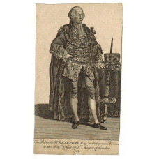 Engraved Portrait of Beckford. Full length, in mayoral robes and chain.