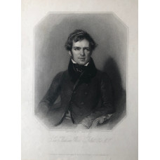Engraved Portrait of Follett  when Lord Mahon, Half Length, in octagonal frame, after J. Lucas by W. & F. Holl.