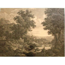 First Premium Landscape, 'The original Picture from which this Print was taken in the year 1760, obtained the First Premium granted by the Society for the Encouragement of Arts, Manufactures, and Commerce in London', engraved by William Woollett [1735-178