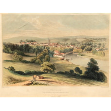 'Totnes from Breakheart Field near Sharpham Lodge' Extensive view of river and town by W. Spreat.