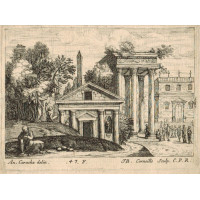 Temple and other classical buildings, Plate '47 F' by Jean-Baptiste Corneille [1646-1695] .