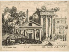 Temple and other classical buildings, Plate '47 F' by Jean-Baptiste Corneille [1646-1695] .