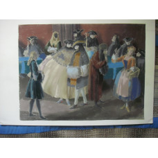 'La Sala del Ridotto'. Masked Venetian Ball, after the painting by Pietro Longhi. [1701-1785].