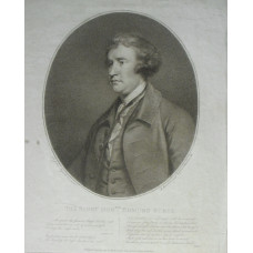 'The Right Honble Edmund Burke' Half-Length in oval, poem by Milton below title, by M. Benedetti.