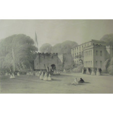 'Torre Abbey The Seat of Robert Shedden Sulyard Cary, Esq  The Day of his Coming of Age'  Figures partying on lawn, showing the house.