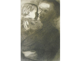 'Mother and with Child in her arms'.
