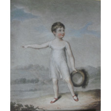 'What's that Mother?' Boy in white dress holding hat pointing with right hand by John Samuel Agar [c.1770-1840] and John Bluck [fl. c. 1791-1832]