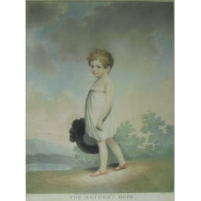 'The Mother's Hope' Boy in white dress holding hat  in landscape by Samuel Freeman [1773-1857] and Joseph Constantine Stadler [1780-1819]