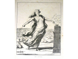 'Ceci a Tue Cela' from Album du Siege, Woman pointing to voting bowl surrounded by dead bodies.
