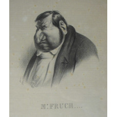 'Mr Fruch'. Head and shoulders caricature of Jean-Marie Fruchard.