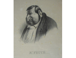 'Mr Fruch'. Head and shoulders caricature of Jean-Marie Fruchard.