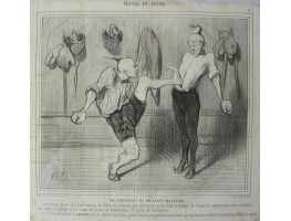 Voyage en Chine No.  17 'Un Complement de Brillante Education'. Pair foot boxing.