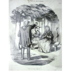 Tout Ce Qu'on Voudra. No. 20 'C'est t'y a vous c'hien la?'. Seated woman shrieks as man holds a dog by tail.