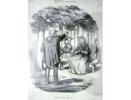 Tout Ce Qu'on Voudra. No. 20 'C'est t'y a vous c'hien la?'. Seated woman shrieks as man holds a dog by tail.