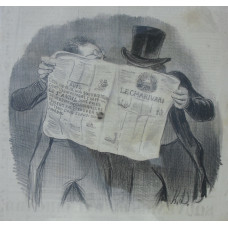 [Actualites No.13. Oh elle est Oh elle est delicieuse. . . ].'Two men looking at Le Charivari, with a note advising subscribers to renew their subscription'.