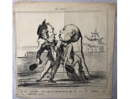 En Chine No. 2. 'Eh! ben . . . camarade . . . est-ce que ca n'vant pas mieux que l'o . . . l'o. . . l'o. . . l'opium . . . j'te ci . . . ci . . . civilserai . . . va!' Drunken sailor and Chinaman holding bottles.
