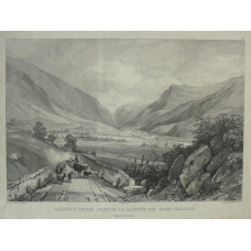 'Vallee d'Ossau, Prise de la Montee des Eaux Chaudes. Basses Pyrenees. No. 9' Lithographed by Gihaut freres.