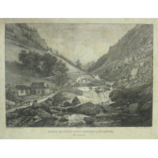 'Bains du Petit Saint Sauveur a Cauteretz Hautes Pyrenees. No. 22' Lithographed by Gihaut freres.