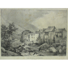 'Vue Prise a Cauteretz Hautes Pyrenees. No. 25' Lithographed by Gihaut freres.