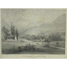 'St Sauveur, pris de la Route de Luz. Hautes Pyrenees No. 35' Lithographed by Gihaut freres.