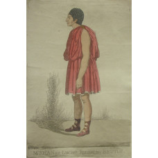 'Mr Kean as Lucius Junius, in Brutus.' Full Length Caricature Portrait, in profile, in Roman Dress.