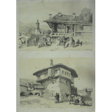 Bulgarian Village, and New Orsova, two views on one plate, after J.R. Coke Smyth.