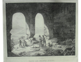 'Dans Les Ruines D'Alba pres le lac de Fucino  No. 79 Artists at work within ruins, by Jean-Louis Tirpenne [1801-1878] and Figures by Victor Adam [1801-1866]