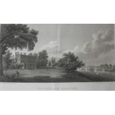 'Twickenham Meadows.' House, figures and Richmond bridge, after J. Webber by J. Landseer.