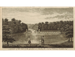 'View of  the Lake in the Gardens at Studley, the Seat of William Aislabie, Esq' Figures in foreground.