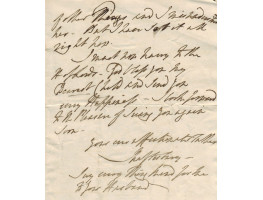 AUTOGRAPH LETTER SIGNED, 'to Dearest Harriet'  Thursday one o'clock, [1830] 4to, 3pp,