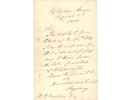 AUTOGRAPH LETTER SIGNED, to R.R. Madden, Uxbridge House, 3 March 1853, 1p,