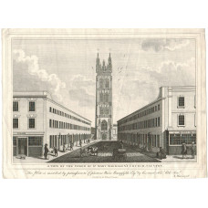 'A View of the Tower of St Mary Magdalen's Church, Taunton.'From the Parade looking down Hammet Street.