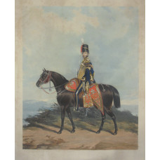 Lt.-Gen. the Hon. Henry Beauchamp Lygon, Colonel of the 10th Hussars, in uniform, on horseback by J. Harris.