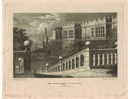 "The Garden Front of Haddon Hall" Figures in the garden, by and after H. Moore