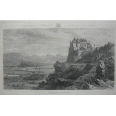 "Stirling Castle". Castle, with Wallace monument, Carse of Sterling below, after John O'Connor [1830-1889] and engraved by H. Adlard.