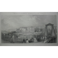 'Brighton'. View of beach and town from chain pier with figures and boats, after Edward Duncan [1803-1882] and engraved by Thomas Abiel Prior [1809-1886].